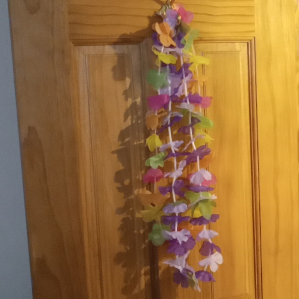 2 artificial floral leis